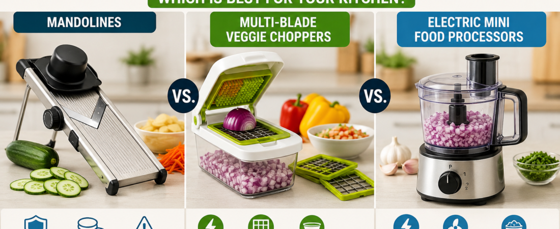 Vegetable Prep Tools: Mandoline vs. Chopper vs. Mini Processor